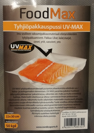  FOODMAX VAKUUMI ilmakanavoitu pussi 22 X 30cm 50KPL