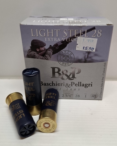 Baschieri & Pellagri Light Steel All Guns 12/70 28g Extra Velocity 3,1 mm (25kpl rasia) 