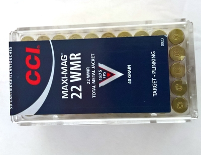 CCI .22 Maxi-Mag TMJ 2,60g / 40gr (50kpl rasia) .22 WMR