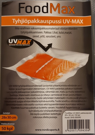 FOODMAX VAKUUMI ilmakanavoitu pussi 28 X 30cm 50kpl