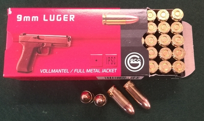 Geco 9mm Luger FMJ 8,0g Tomback Jacket 50kpl