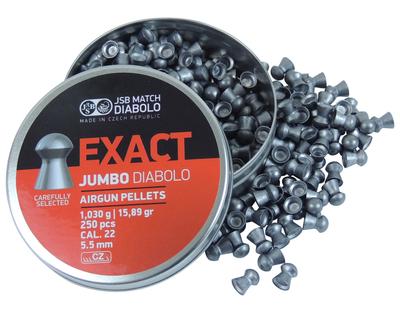 JSB Jumbo Exact 5,5 mm, 1,030 g ilma-aseluoti (250 kpl ras)