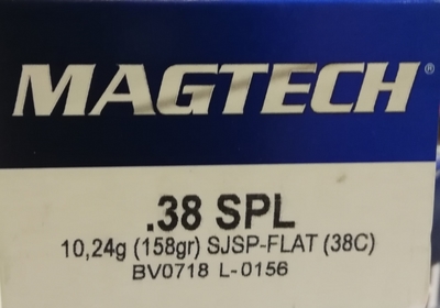 Magtech .38 Special SJSP-FLAT 10,24g / 158gr(50kpl rasia)