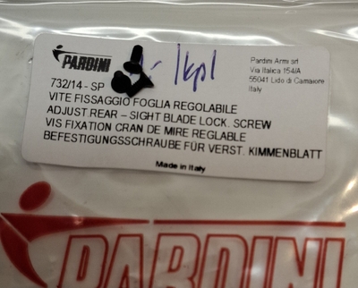 Pardini etutähtäimen lukitusruuvi, Rear-sight blade lock screw