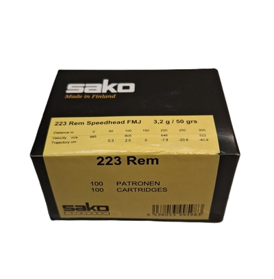 Sako 223 Rem Speedhead 3,2 g FMJ, 100 kpl rasia Sako 223 Rem Speedhead 3,2 g FMJ, 100 kpl rasia