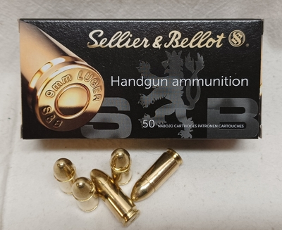 Sellier & Bellot 9mm Luger FMJ 124g/8,0 g 50 kpl/rasia