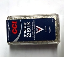 CCI 22 Ex LR Stinger HP 2,08g / 32gr (50kpl rasia) .22 LR