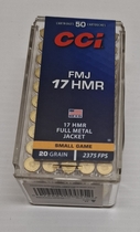 CCI FMJ 1,30g / 20gr (50kpl rasia) .17 HMR