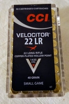 CCI Velocitor CPHP 22 LR 2,6g / 40gr (50kpl rasia) 